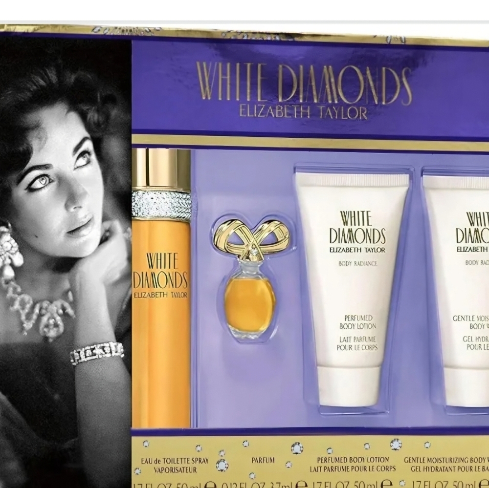 White Diamonds by Elizabeth Taylor Women’s Bath & Body Gift Set - Purple & Gold